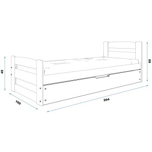  Lovos dydis: 200cm x 90cm